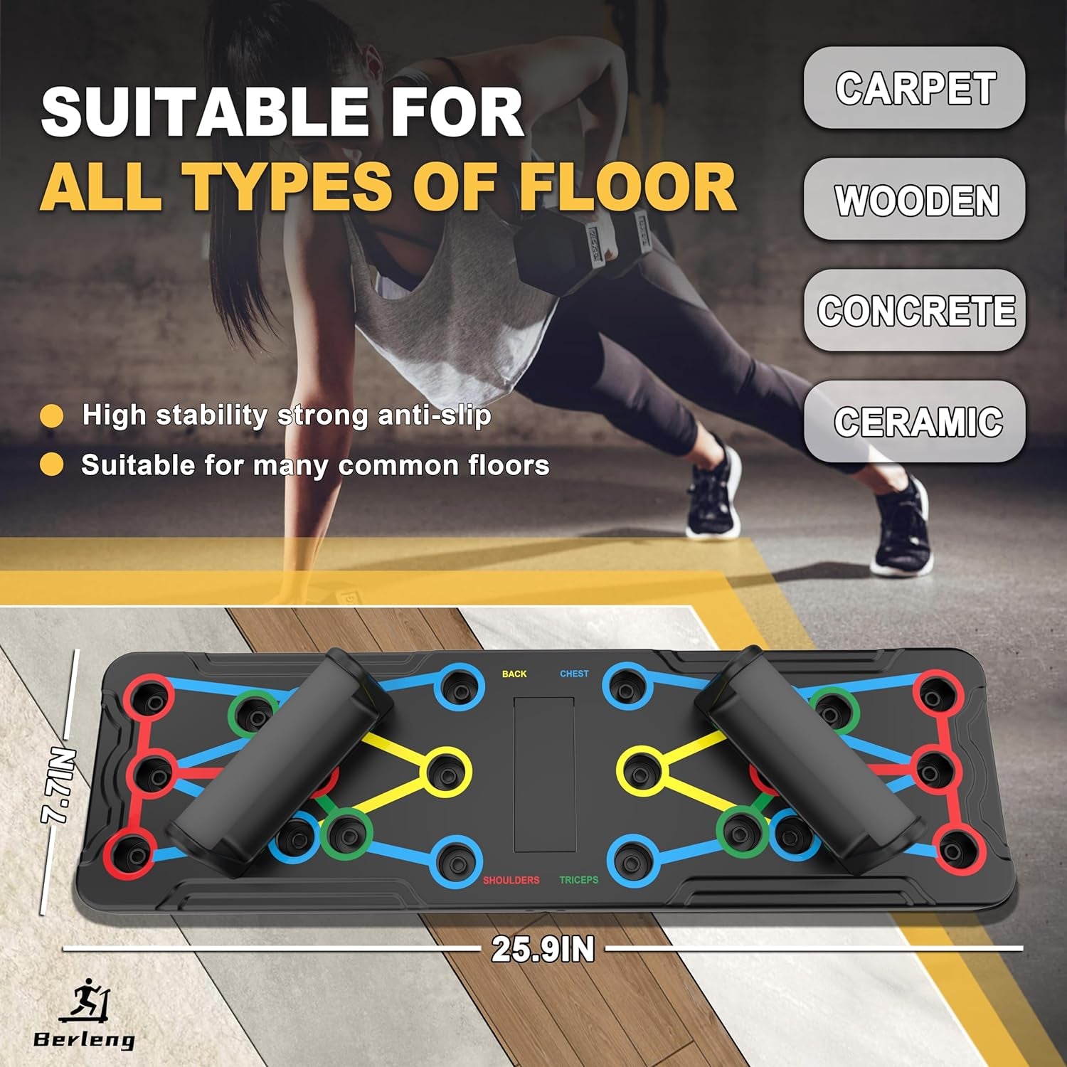 Solid Push up Board Home Workout Equipment Multi-Functional Pushup Stands System Fitness Floor Chest Muscle Exercise Professional Equipment Burn Fat Strength Training Arm Men & Women Weights , Best Choice for Daily Gifts